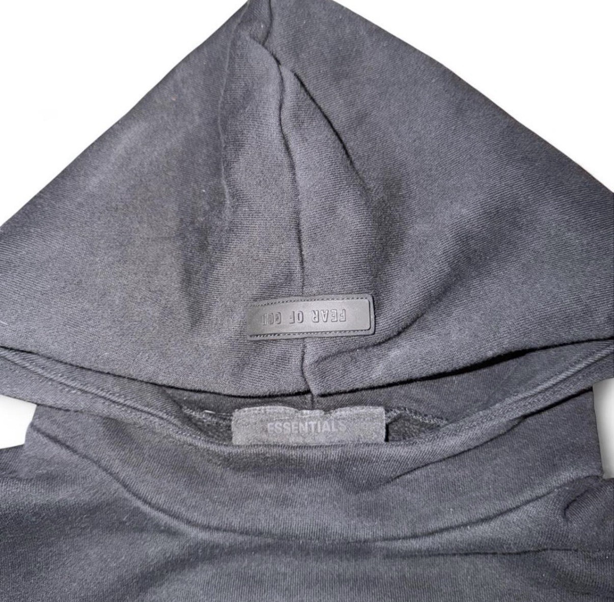 Essentials Fear of God Black Logo Pullover Hoodie Men’s S Cotton Blend