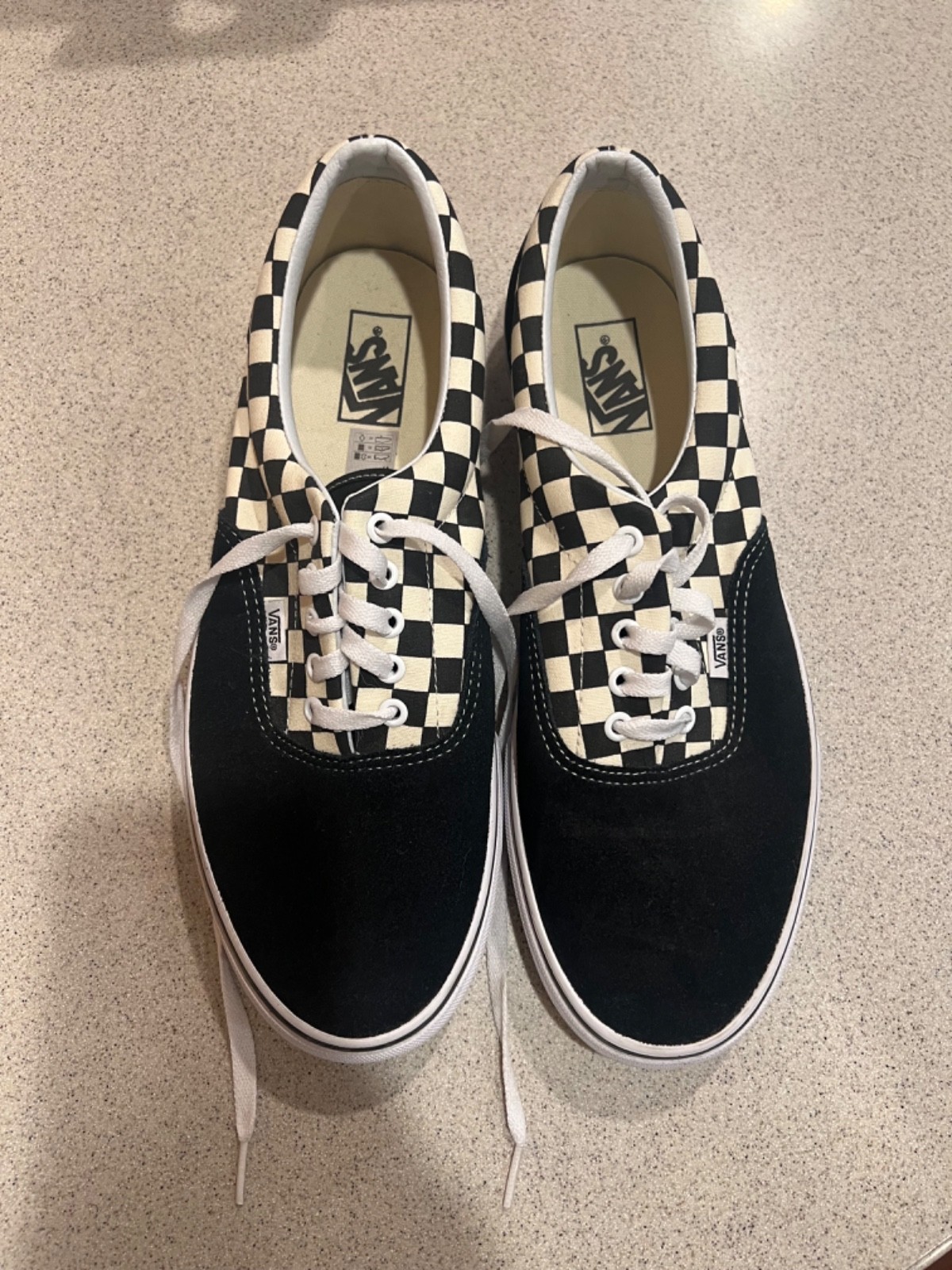 Mens Vans Size 12 VNOA38FRP05 Primary Check Black/White