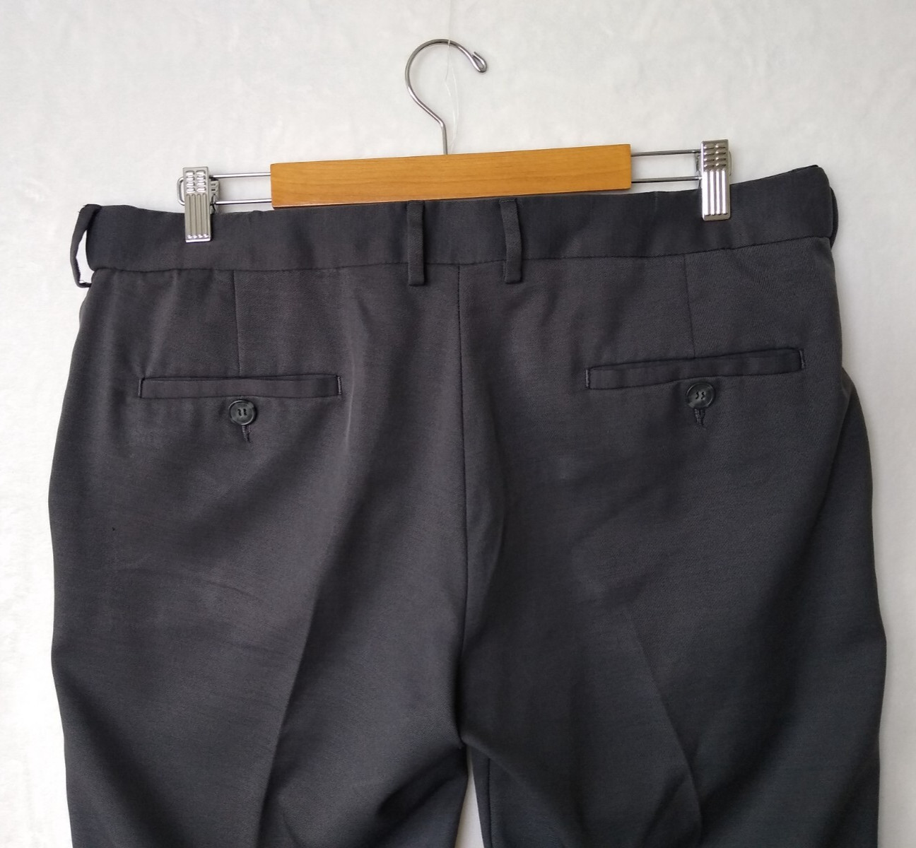 Haggar Dress Pants Mens 36×30 Gray Straight Fit All Day Comfort Expandable-Waist