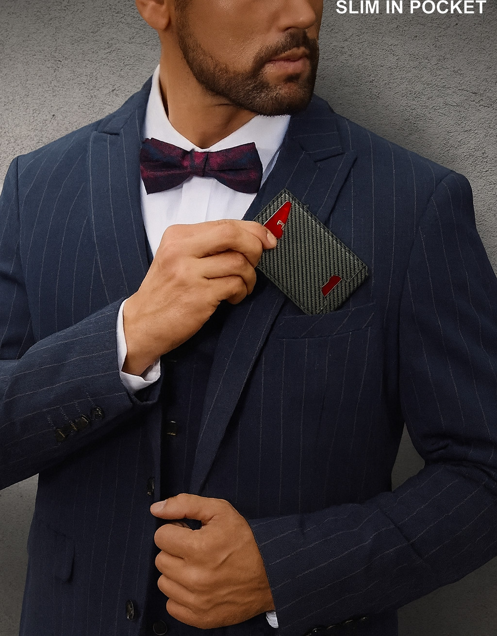 Men’s Slim Pop Up Bifold Wallet with Money Clip, Minimalist RFID Blocking Wallet