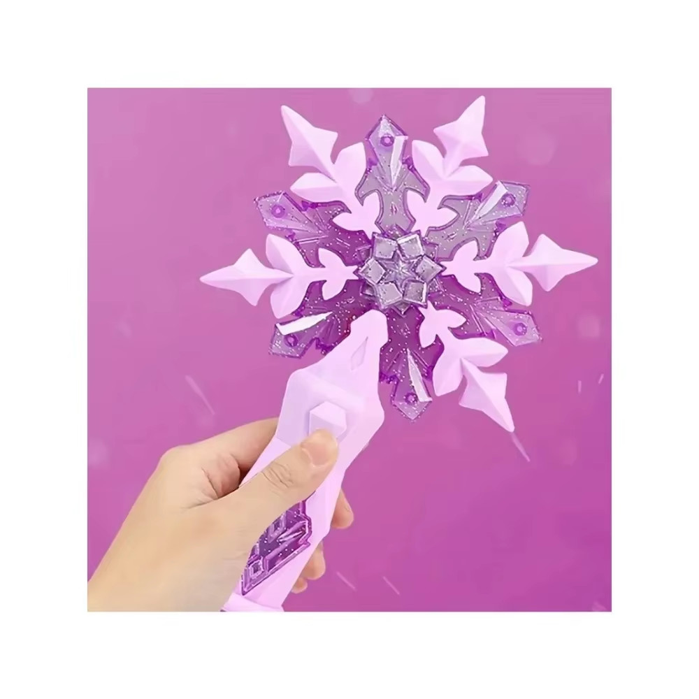 Funny Princess Light Up Snowflake Wand Flashing Snow Star Wands Children Toys