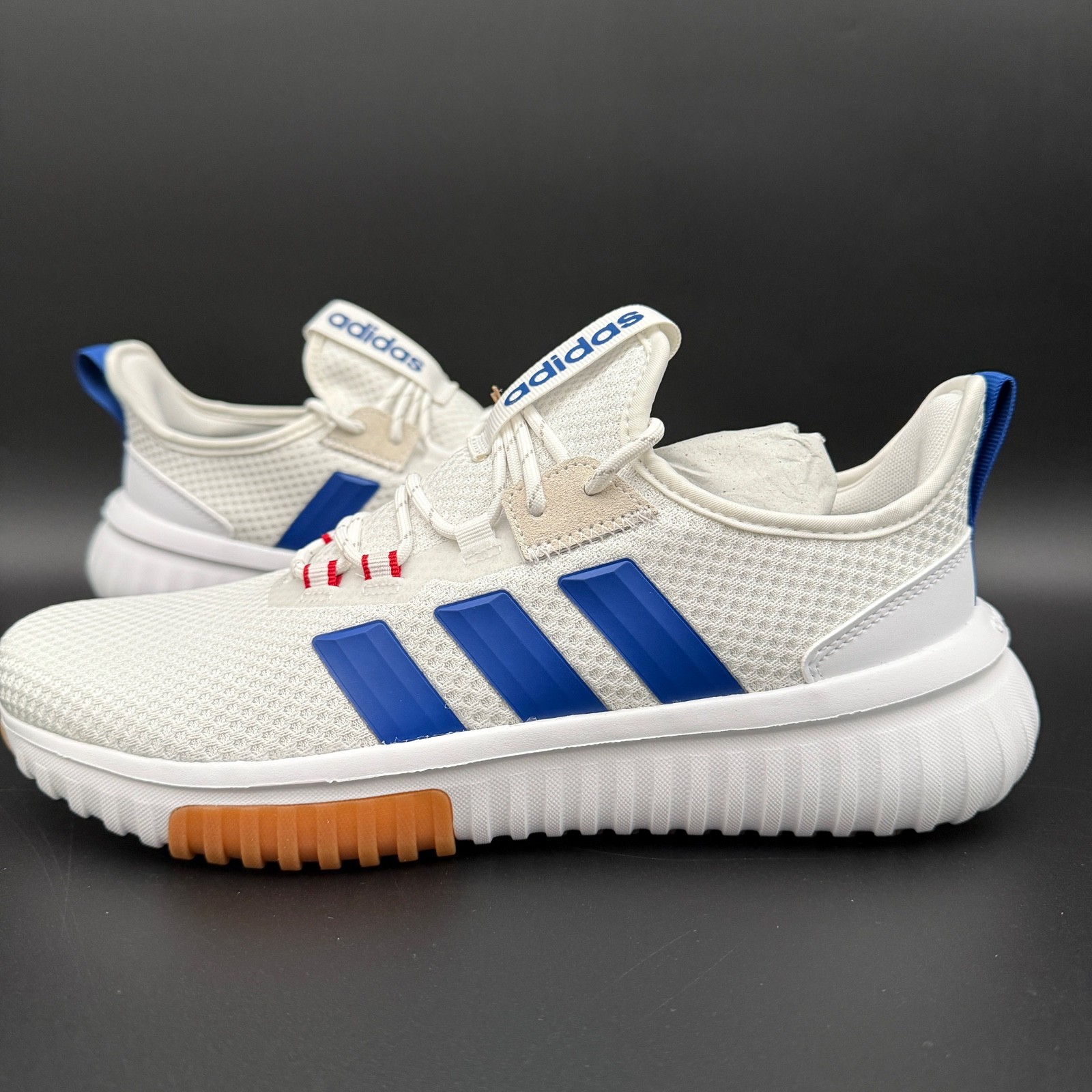 adidas Kaptir 4.0 Cloud White Royal Blue Men Road Running Shoes #527