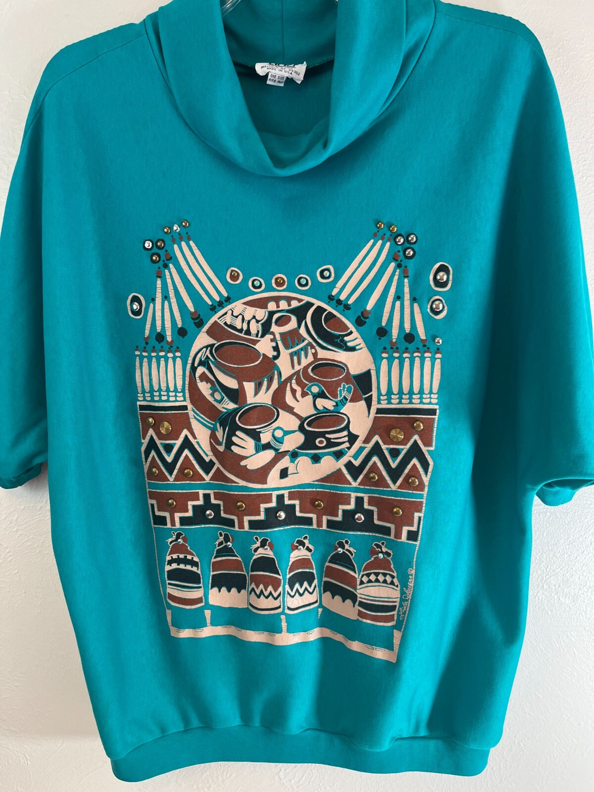 Lida Souers Vintage Women’s Top One Size Fits Most Southwestern Art to Wear