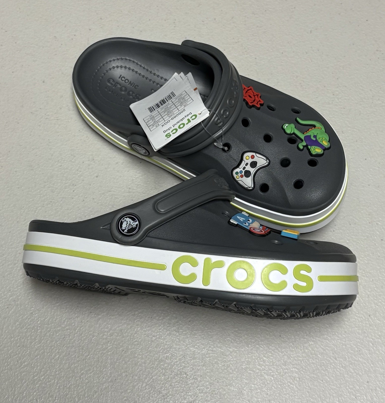 Authentic CROCS Bayaband Gray Clog Size Male 4 Women 6 New!