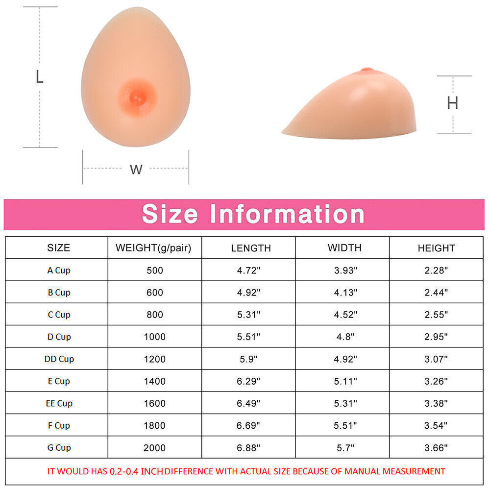 Silicone Breast Forms Bra Enhancers Prosthesis Fake Boobs Crossdresser One Pair