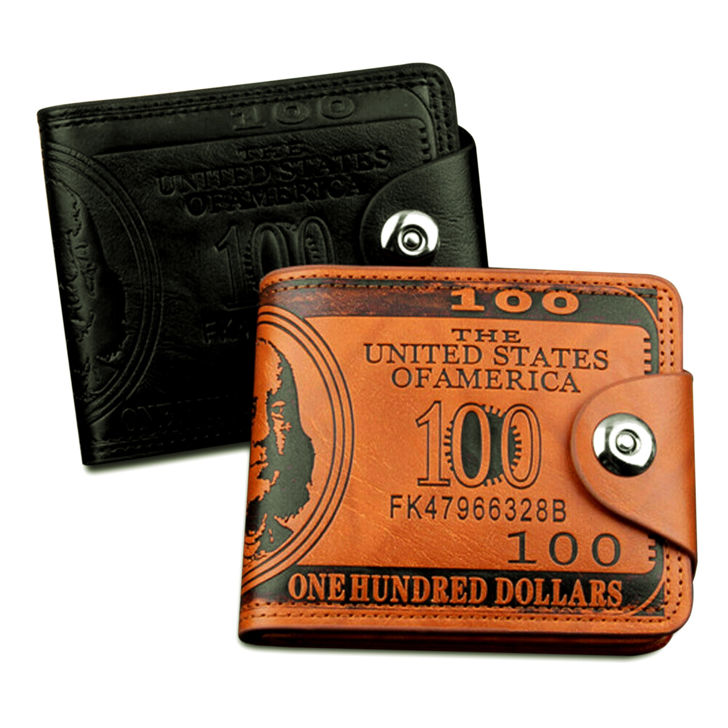 Men’s Novelty US 100 Dollar Wallet PU Leather Bill Money Billfold Card Holder
