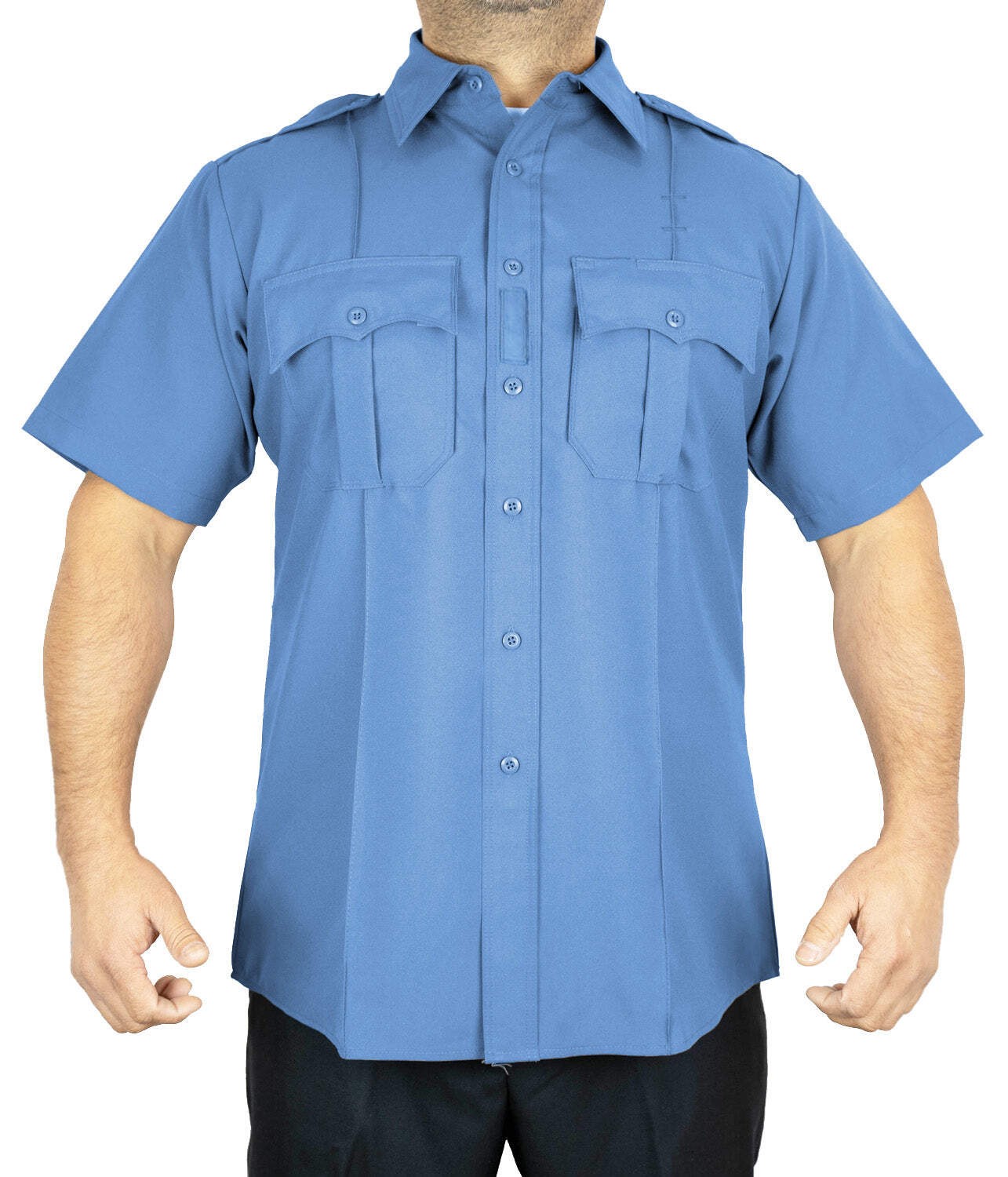 100% Polyester 4 Pocket Hidden Zipper Uniform Shirt – Short Sleeve