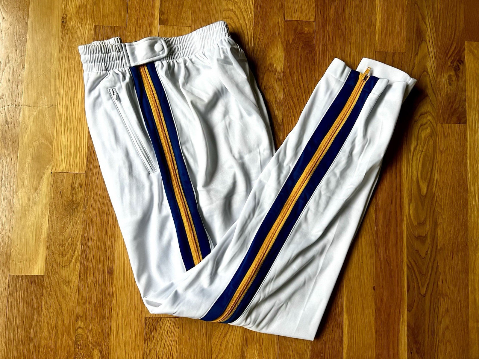 Vintage 80s/90s Solare Sporta Track Pants Mens Med Zip Side Stripe
