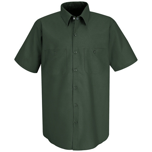 Red Kap Work Shirt Solid Color 2 Pocket Men’s Industrial Uniform Short Sleeve