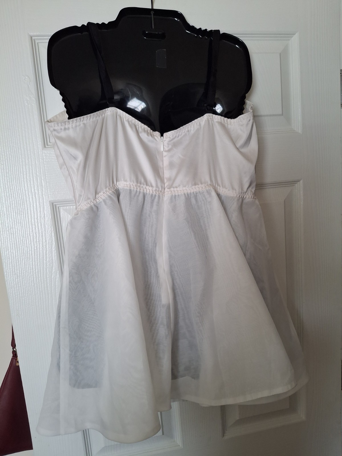 Victoria’s Secret Silk Tuxedo Babydoll Slip Dress XL Sheer Coquette Balletcore