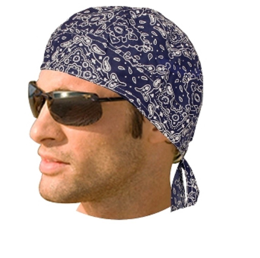 PAISLEY DOO RAG FITTED COTTON BANDANA TIES Do Du Hav A Danna Tie Skull Cap Back