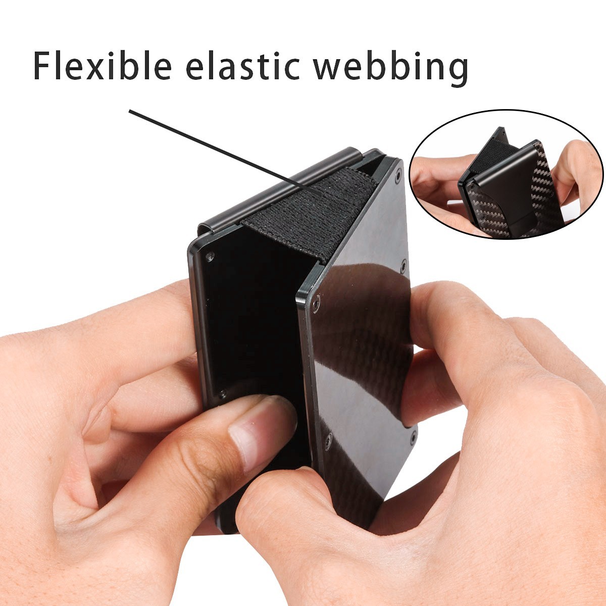 RFID Blocking Carbon Fiber Wallet Slim Money Clip Credit Card Holder Minimalist