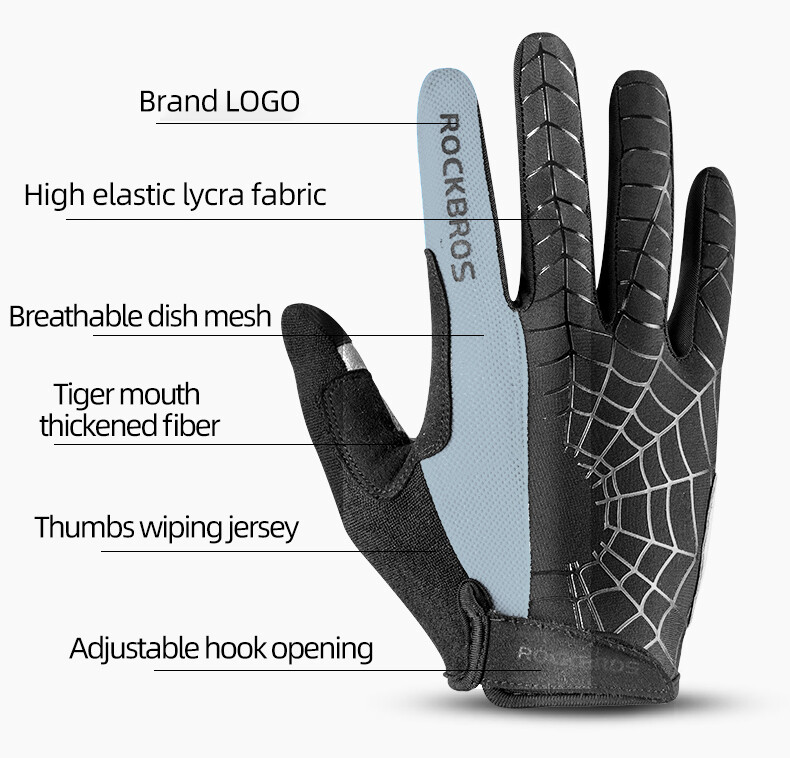 ROCKBROS Cycling Gloves Full/Half Finger Breathable Gel Pad Mountain Bike Gloves