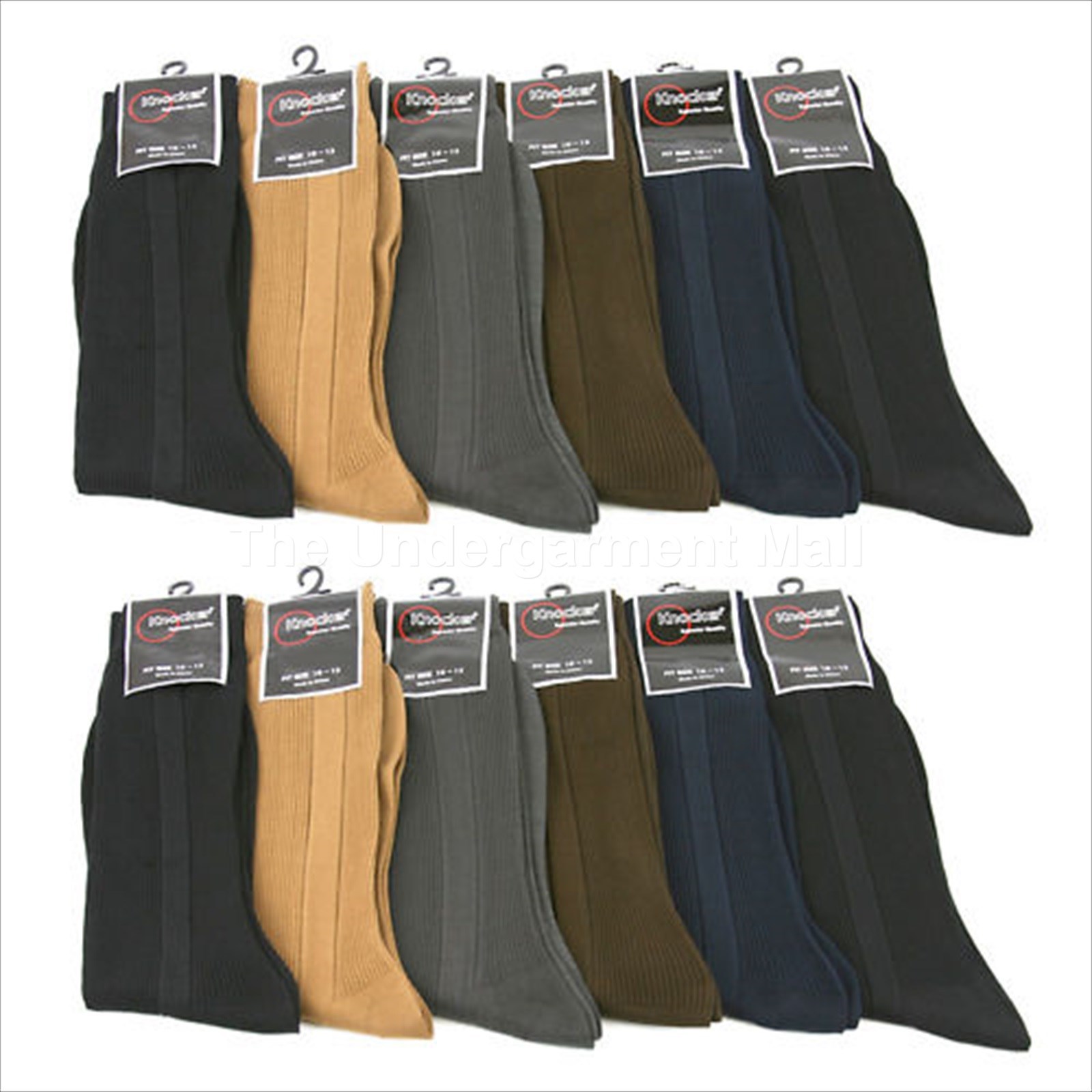 Men Dress Socks 12 Pairs Lot Ribbed Crew Style Casual Fashion Size 9-11 10-13