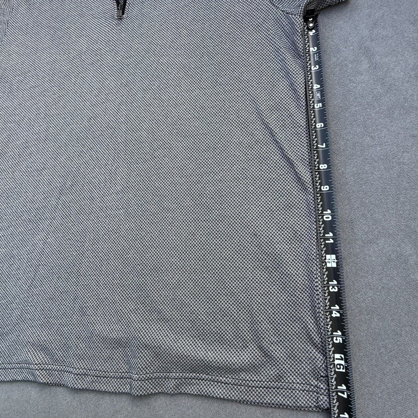 DKNY Men’s Polo Shirt L Black/White Geometric Knit 1/4 Zip Short Sleeve