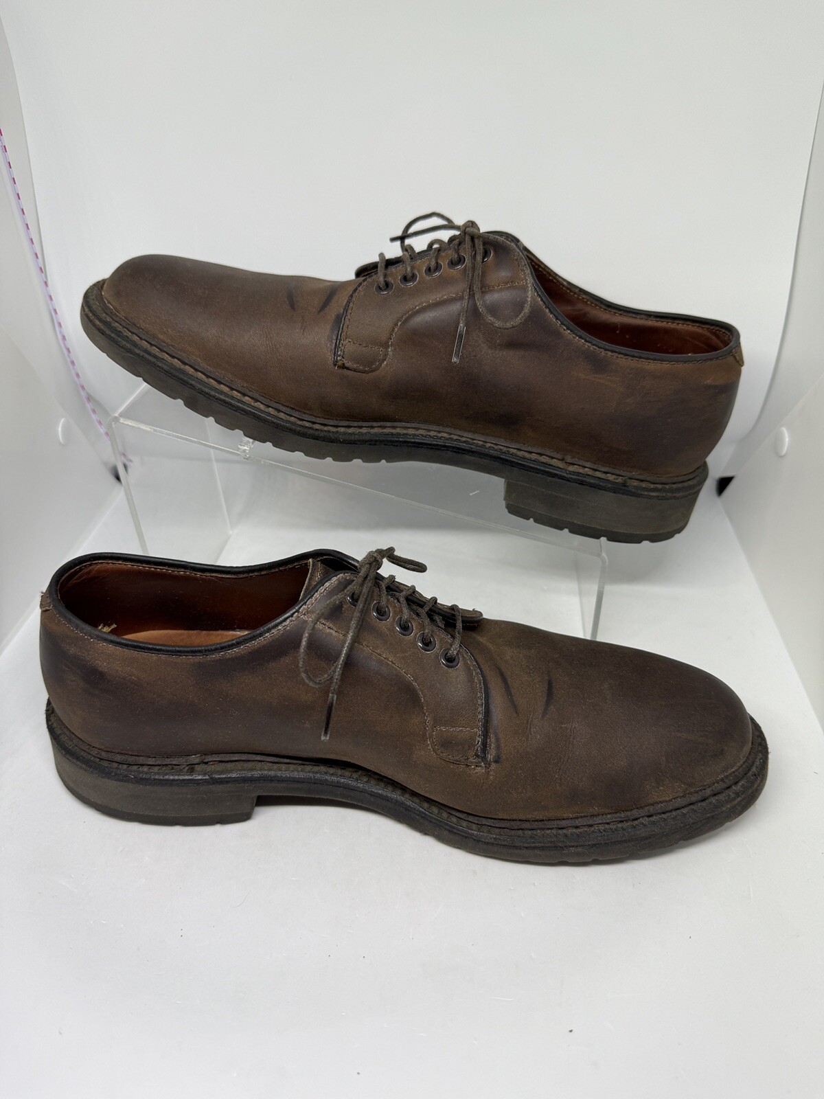 ALDEN Sz. 8 B/D Oxford Dress Shoes Goodyear Welt Oiled Leather Ombre Dk Brown .1