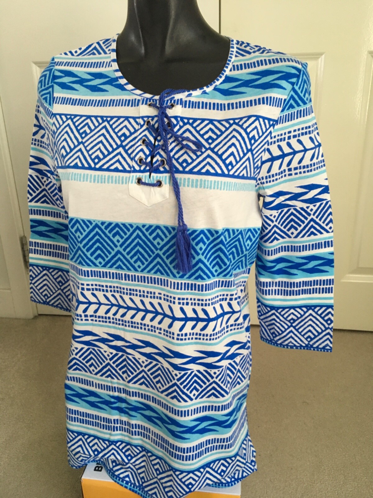 Emreco Ladies Tunic Style 3Qtr sleeve 100% Cotton top – BNWT