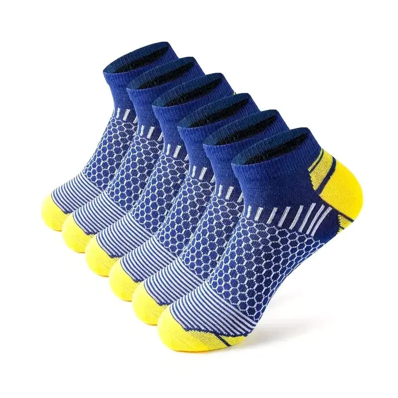 Men’s Athletic Socks 6-Pair Pack – Multi-Colored Sport Footwear, Low Cut & Breat