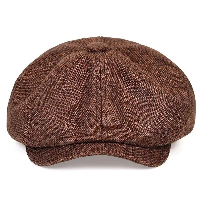 Newsboy Hat Flat Cap Driver Herringbone Tweed Plain Wool Baker Boy Classic Golf