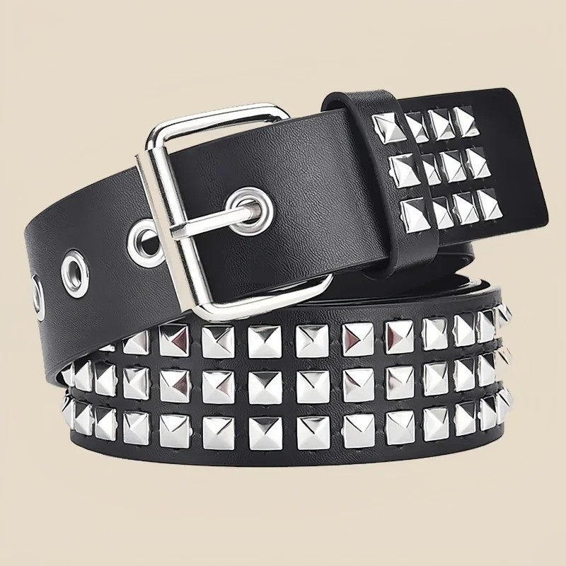 Trend Rivet Belt Heavy Metal Belt Men Women Punk Nightclub Rock Style Belt Jeans