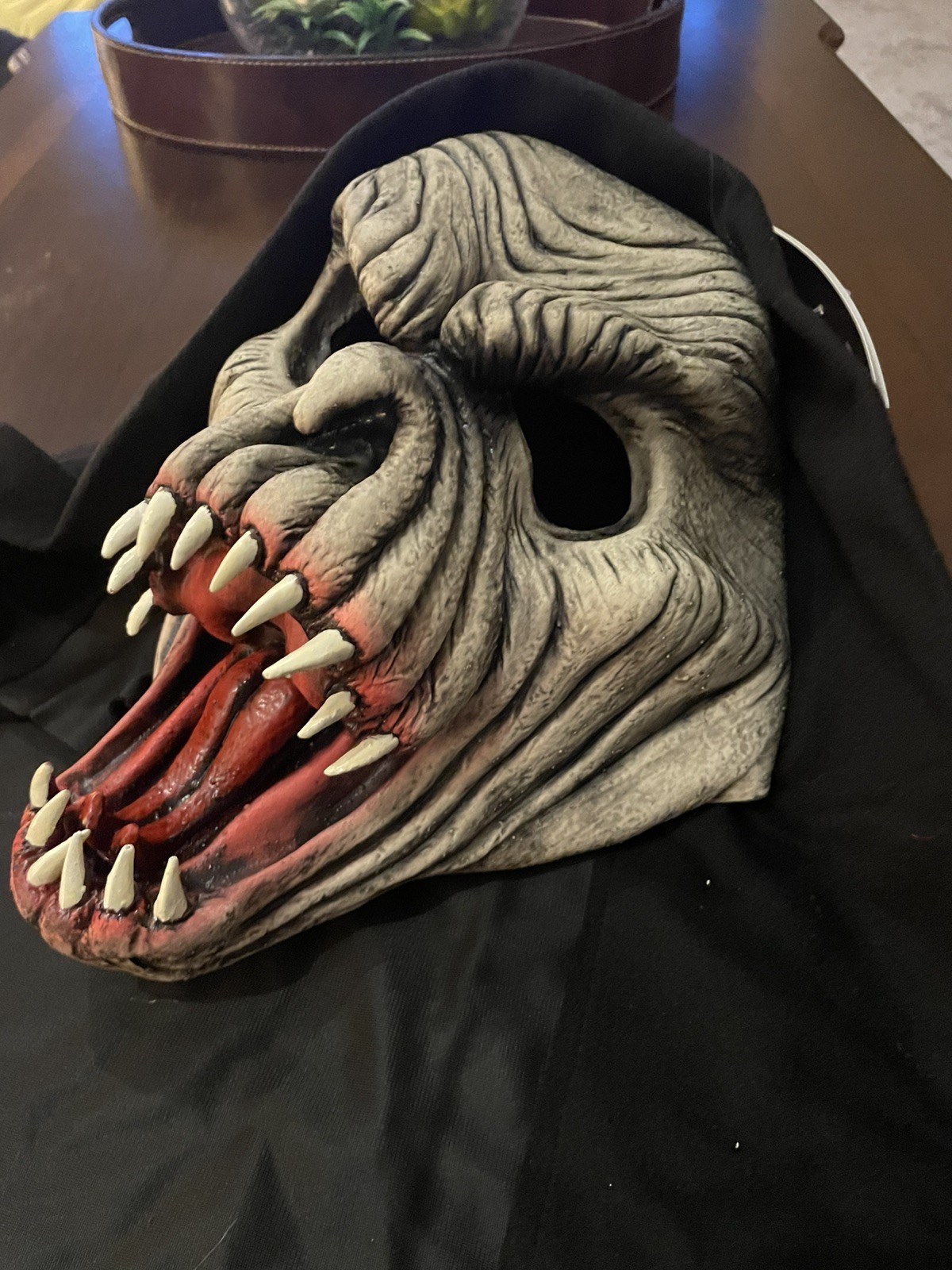 Adult Zagone Studios Hand Made UV White Glow “Fang Face” Mask N1126
