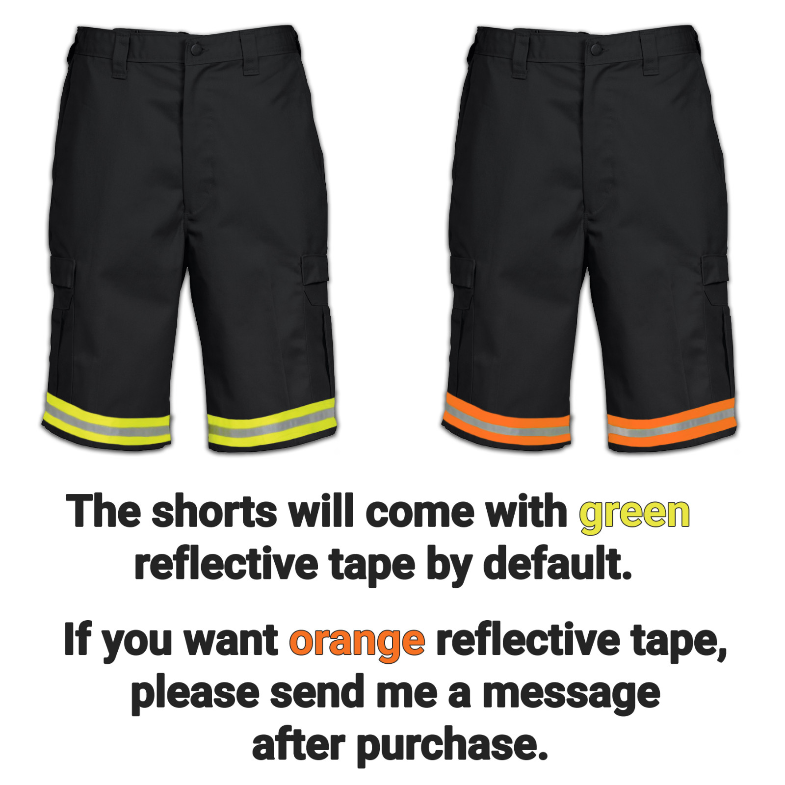 Reflective Hi Vis Cargo Pocket Work Shorts Enhanced Visibility Flex Uniform NEW