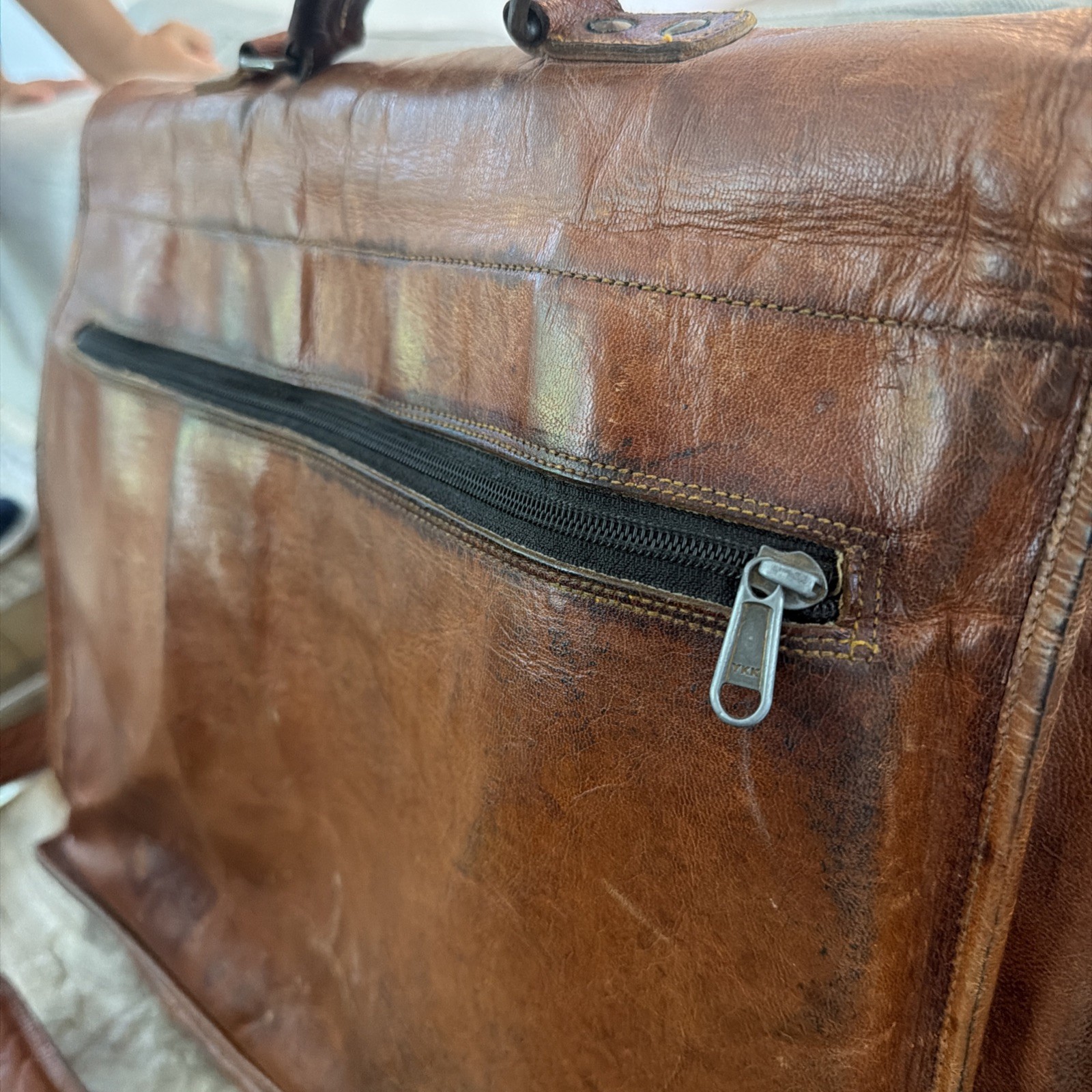 Vintage Genuine Leather Large Messenger Bag and Briefcase Purse Men Shoulder Bag