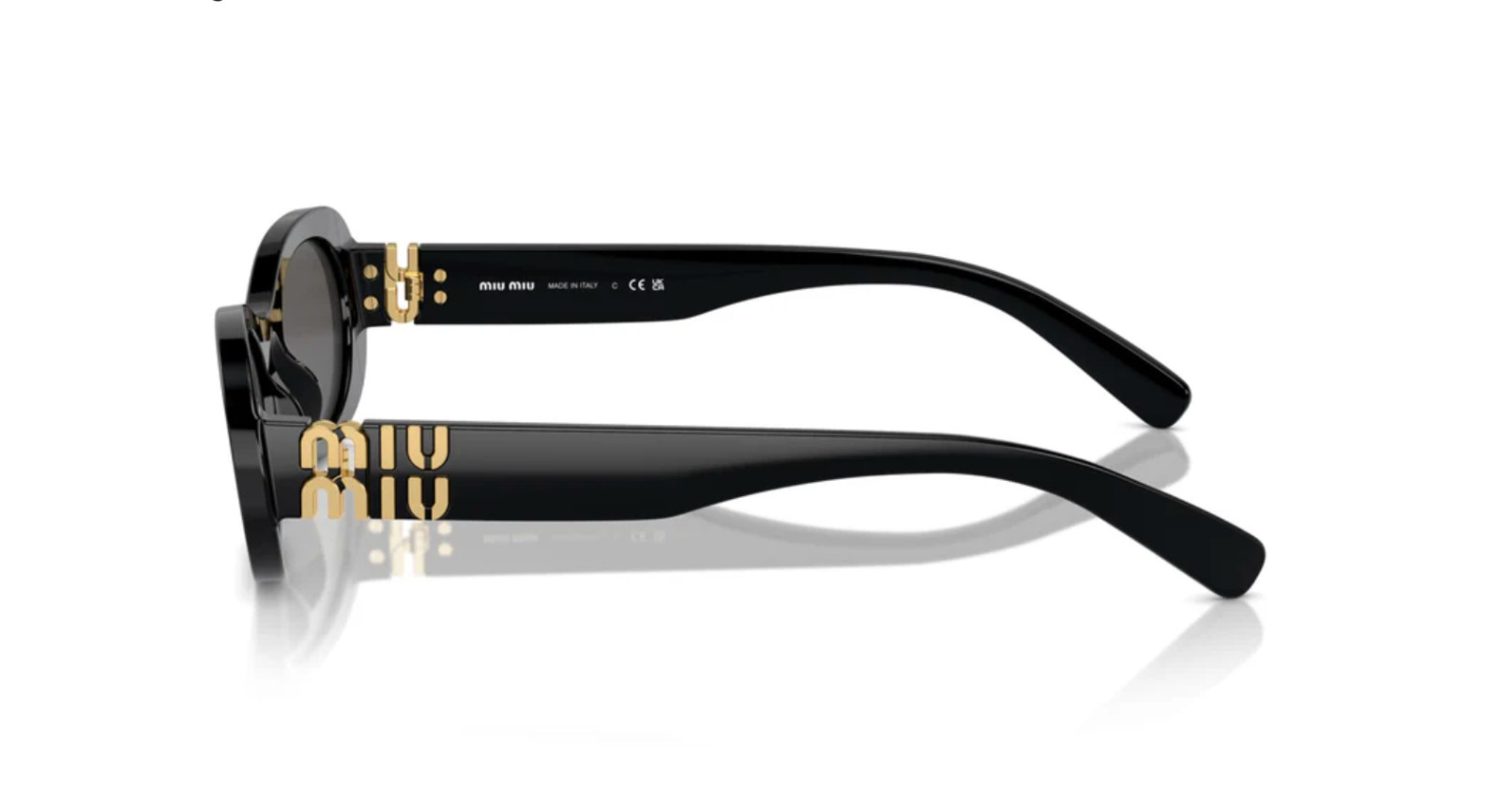 Miu Miu MU06ZS 1AB5S0 Oval Sunglasses in Black /Gray Lens 100% UV