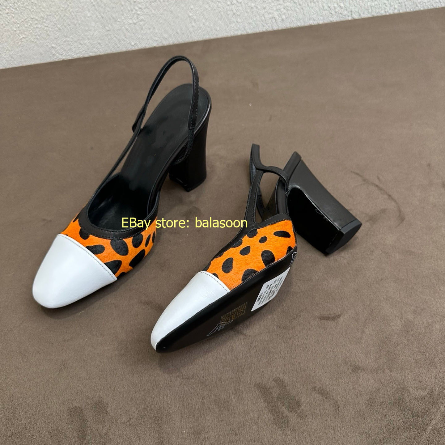 Spring Summer 2026 Genuine Leather Spliced Leopard Single Shoes Multi-Style35-43