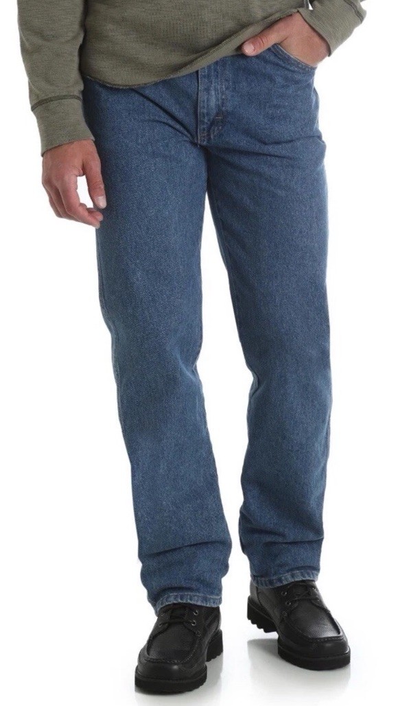Men’s Rustler Wrangler Classic Regular FIt Straight Leg Jeans 100% Cotton