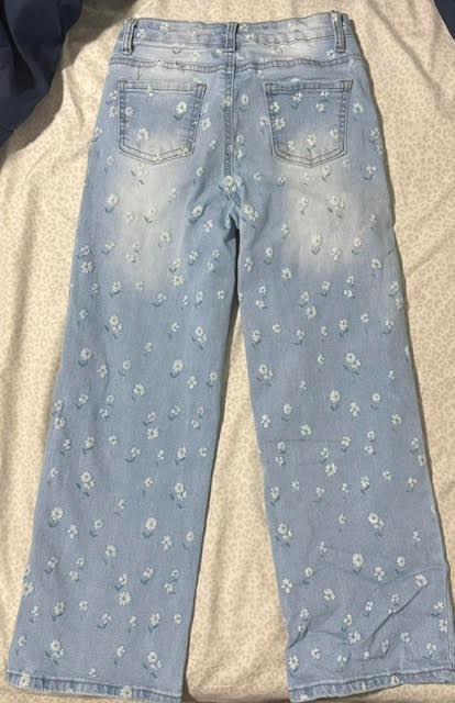 Denim Diva Girls Size 10 Wide Leg Jeans Stretch See Description