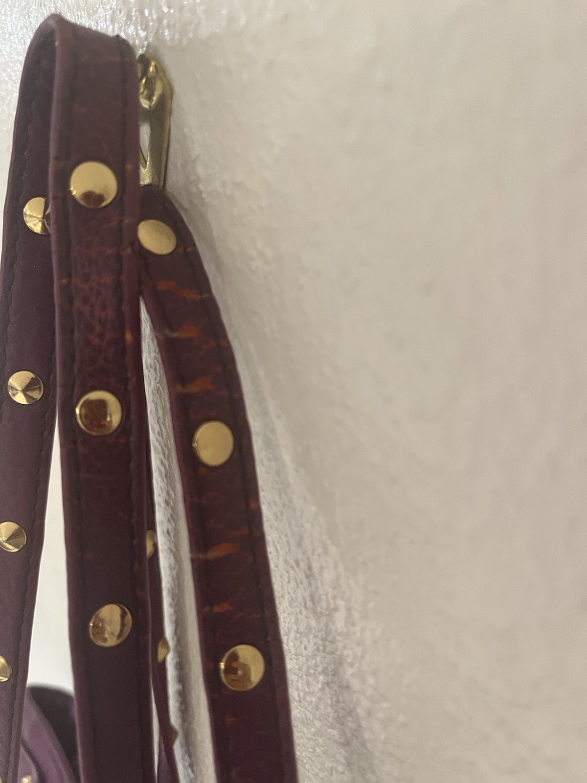 Purple Steve Madden Purse Bag Gold Studded Shoulder Strap