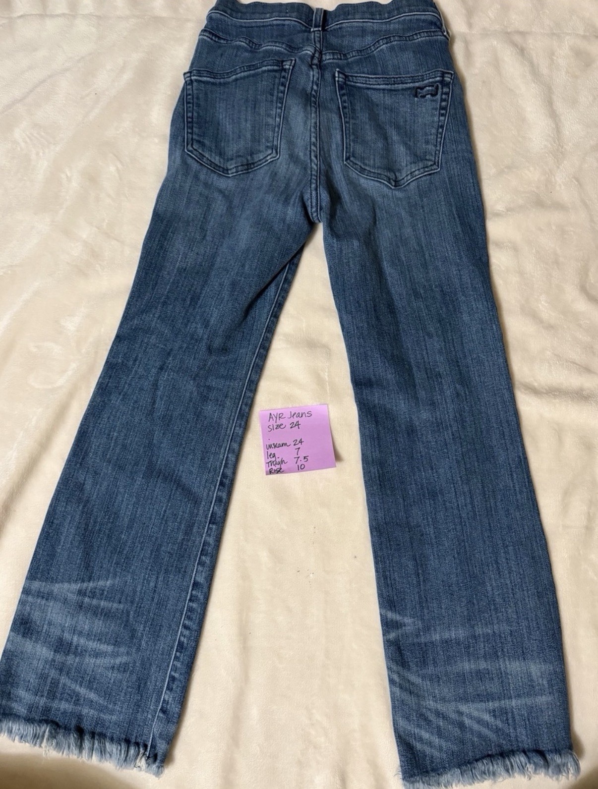 AYR The Pop Jeans Size 24 Cropped High Rise Stretch in Bomba Wash