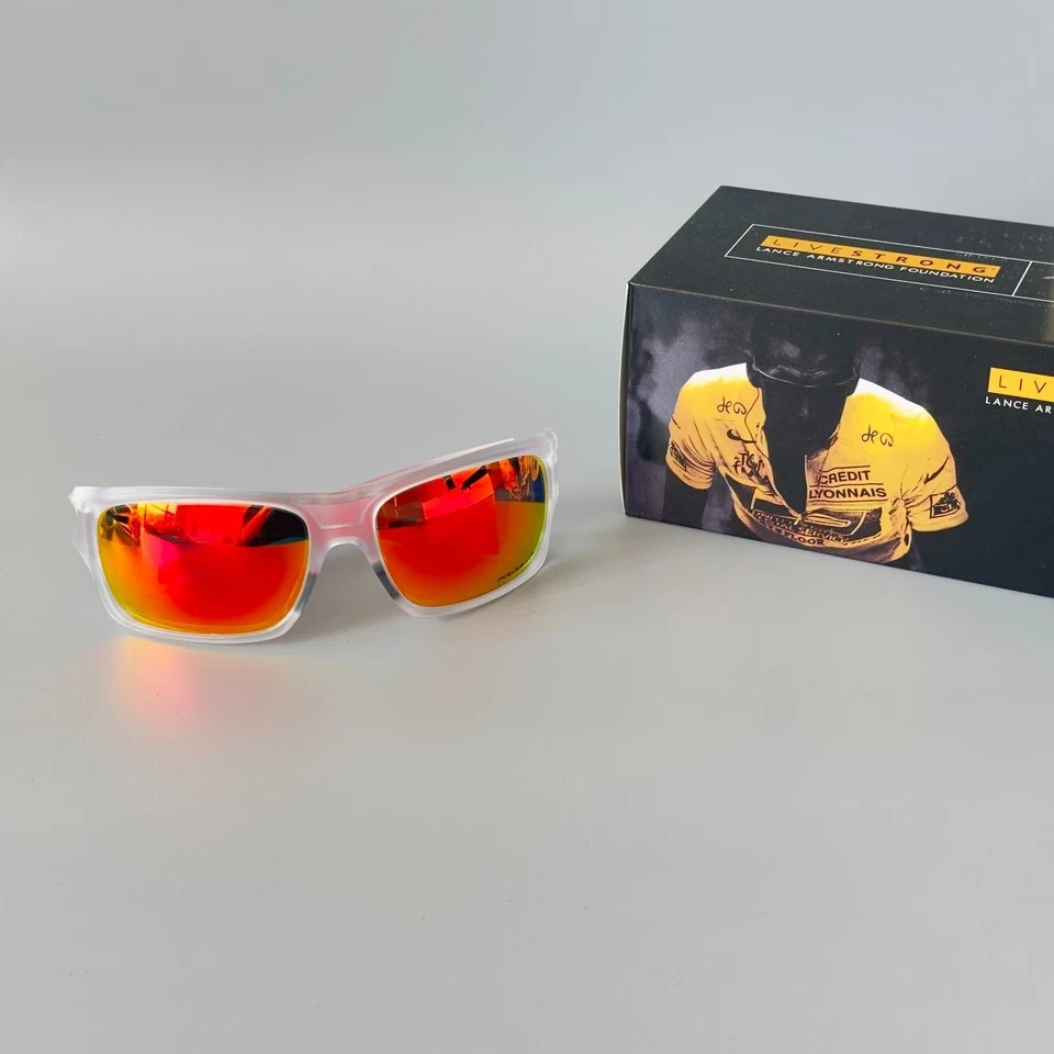 Oakley Turbine OO9263 Clear Frame Prizm Ruby Polarized Red Legs Sunglasses