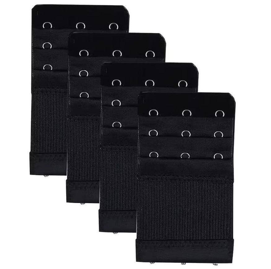 4pcs Adjustable 3 Hook Bra Strap Extender Comfortable Bra Clips – NEW