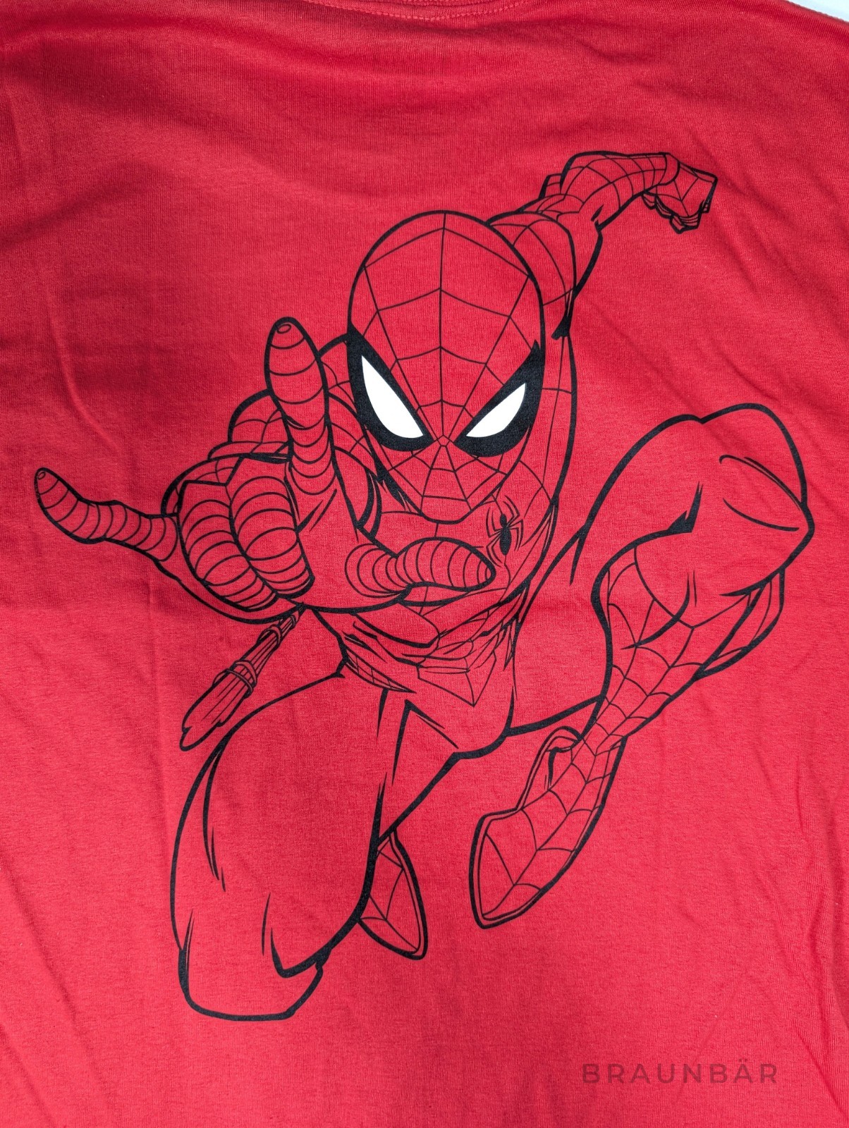 Marvel Spiderman Soccer Jersey Style Shirt Mens L Large Red Back Print Logo NWT