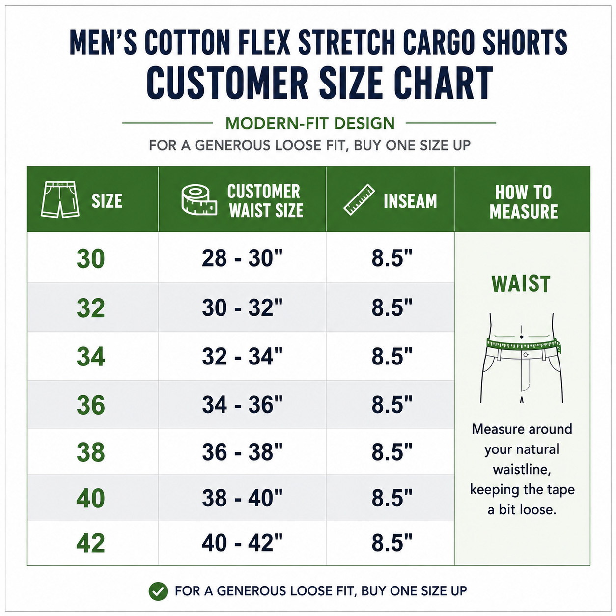 Men’s Cotton Flex-Stretch Cargo Shorts – Casual, Work, Hiking & Outdoor Utility