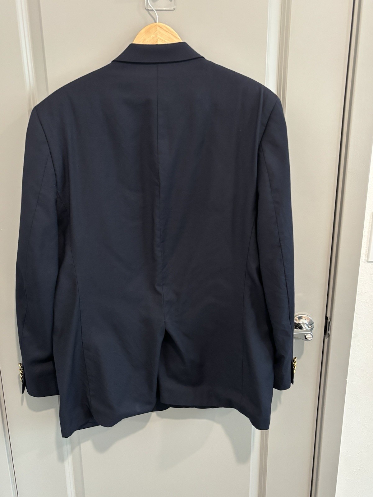Lauren Ralph Lauren Navy Wool Blazer 46L Single-Breasted 2-Button Notch