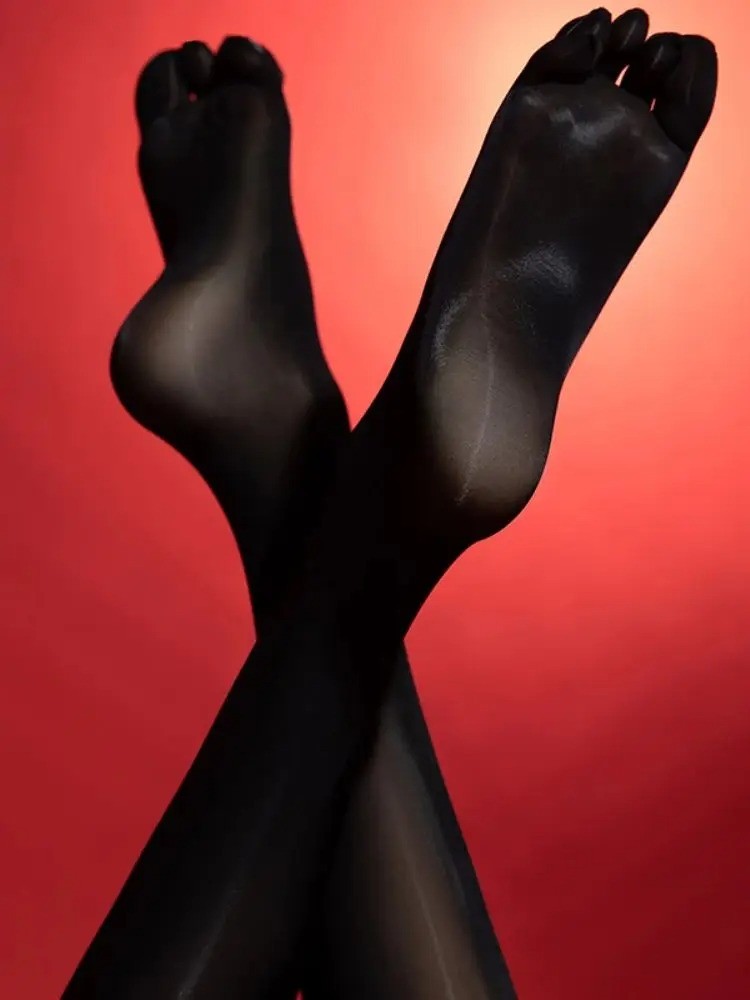 M L XL Plus 8D Oil Glossy Shiny Separate Toes Pantyhose Sheer Tights Stockings