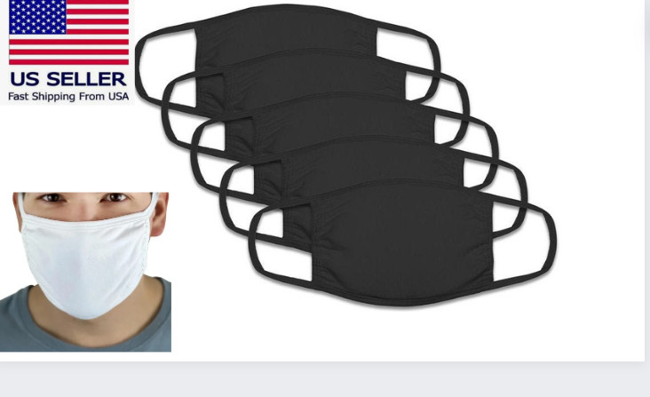 4-Pack Black White Cotton Adult Face Masks – Reusable Washable Unisex
