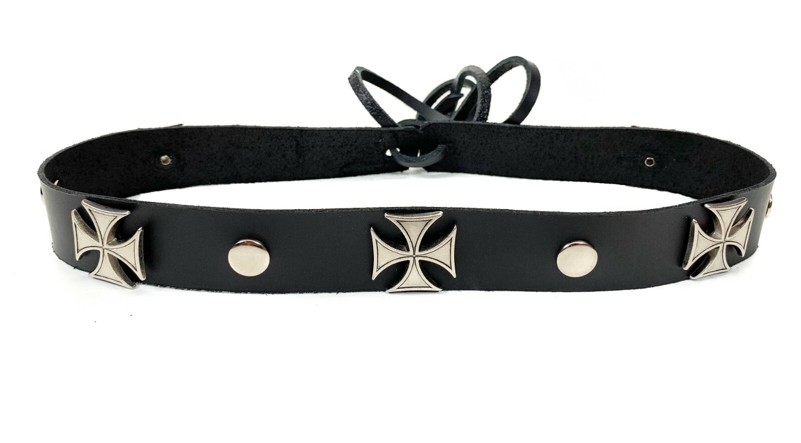 Iron Cross Rivet Hat Band for Cowboy Hats Steampunk Leather Thrash Metal Rock