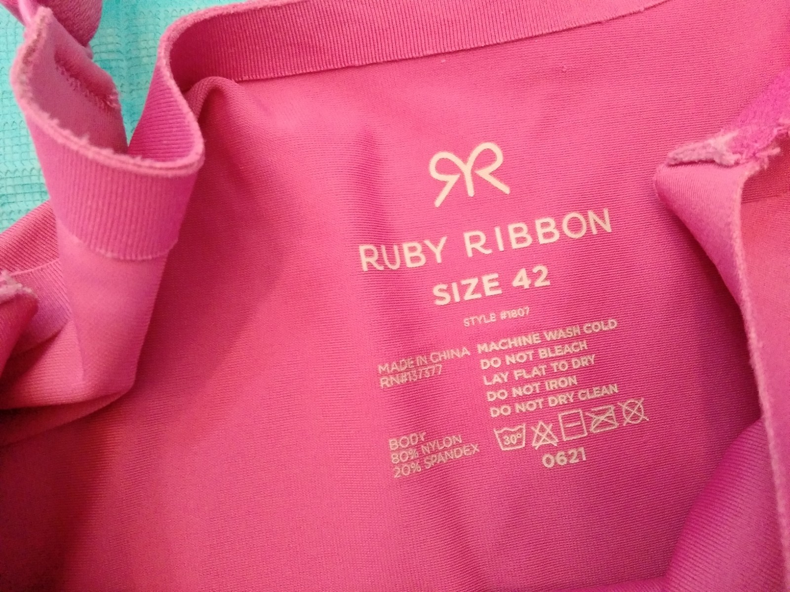 Ruby Ribbon Style #1807 Size 42 Pink Second Skin Scoop Demiette