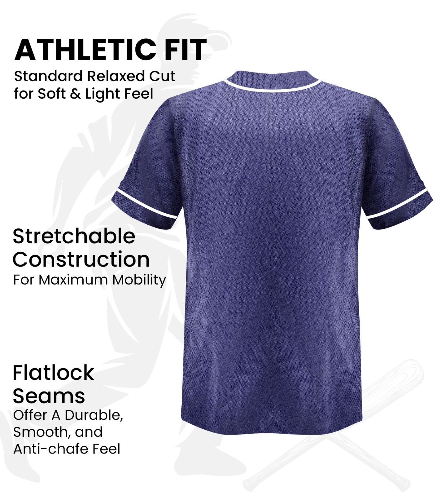 Exxact Sports Blank Baseball Jersey Men, Full Button Down Plain Baseball Jersey