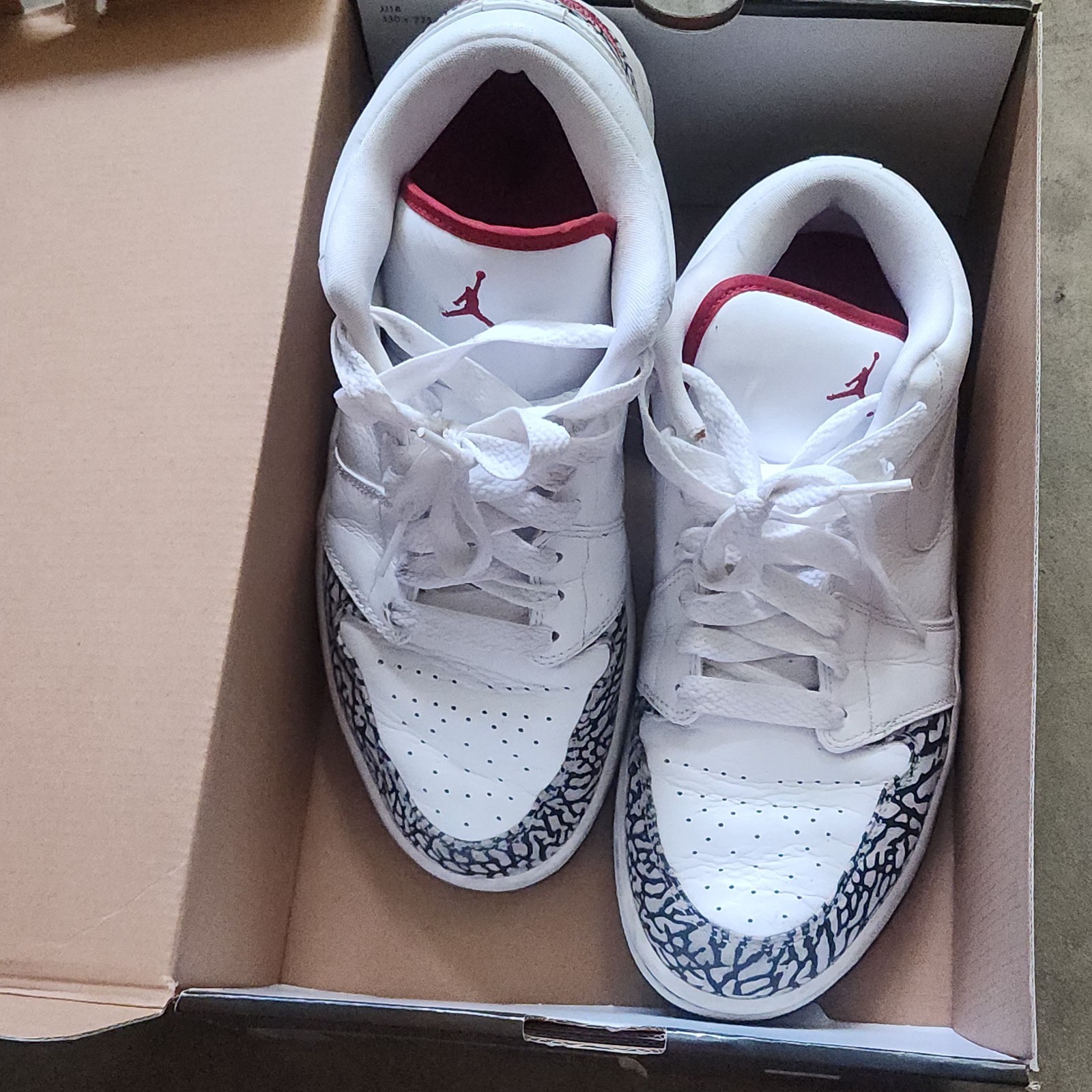 RARE 2008 Air Jordan 1 Phat Low ‘White Cement’ – Size 10.5 -( 350571 161 )