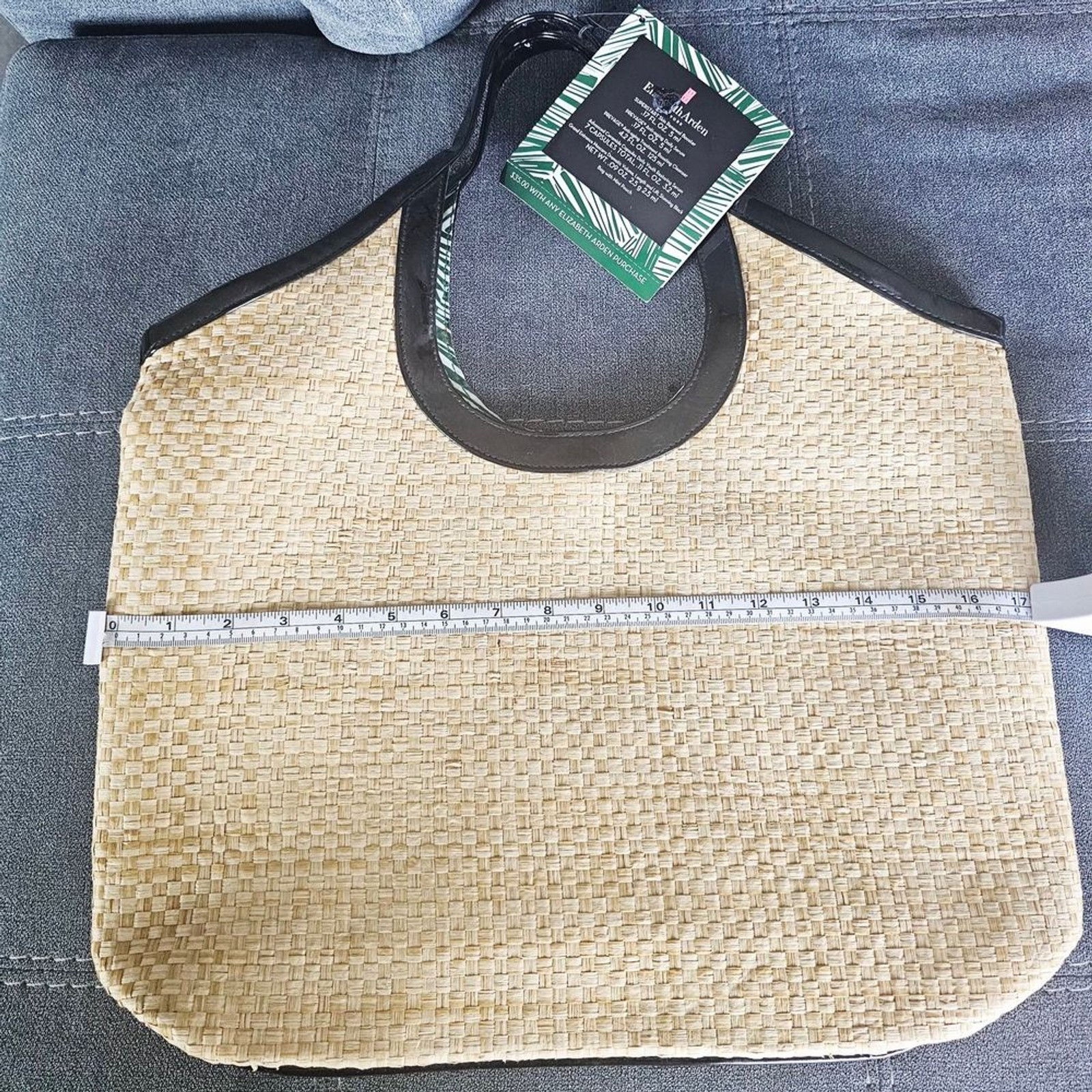 NWT Estee Lauder Woven Straw Tote Bag with Black Trim – Women Bags