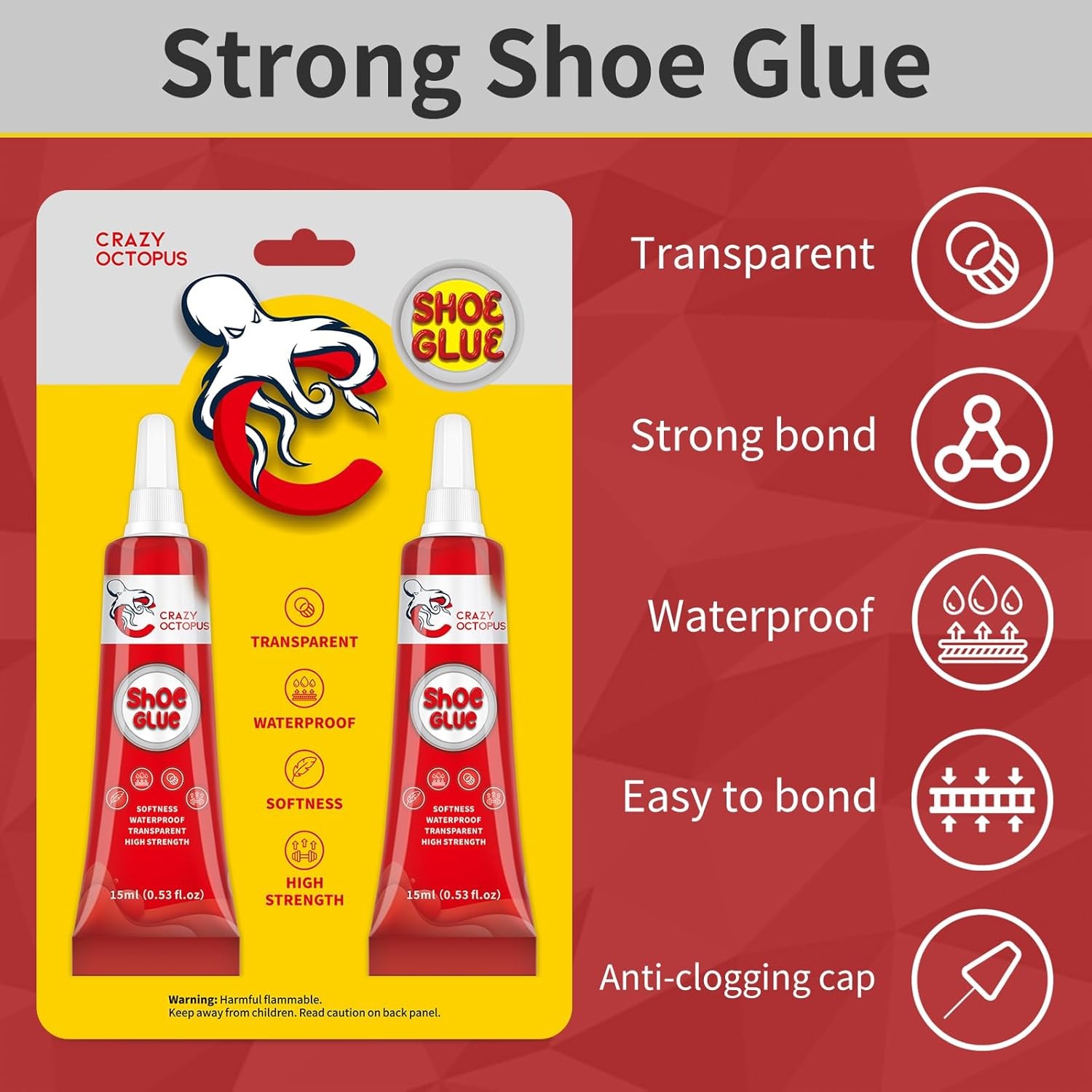 Strong Clear Shoe Repair Glue for Sneakers Boots Handbags Soles Repair Adhesive