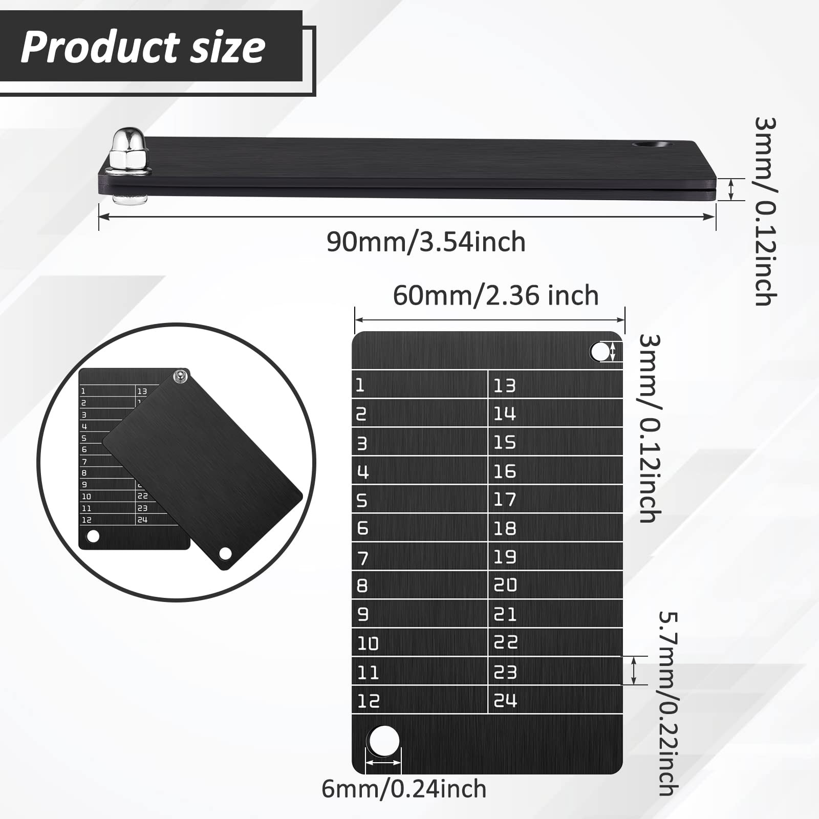 Hotop 4 Plates Aluminum Wallet Crypto Cryptocurrency Seed Standard, Black