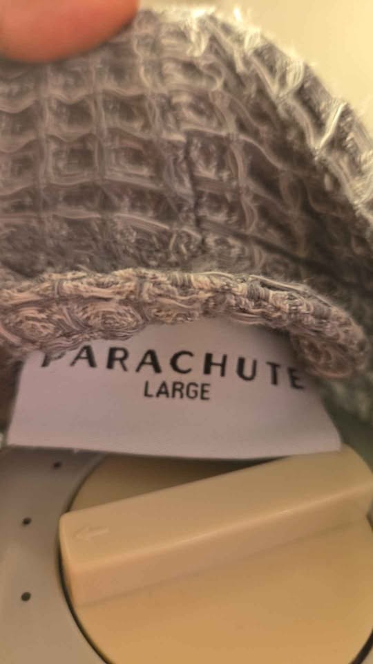 Parachute Waffle Robe Charcoal Gray 100% Turkish Cotton Loungewear Large Unisex