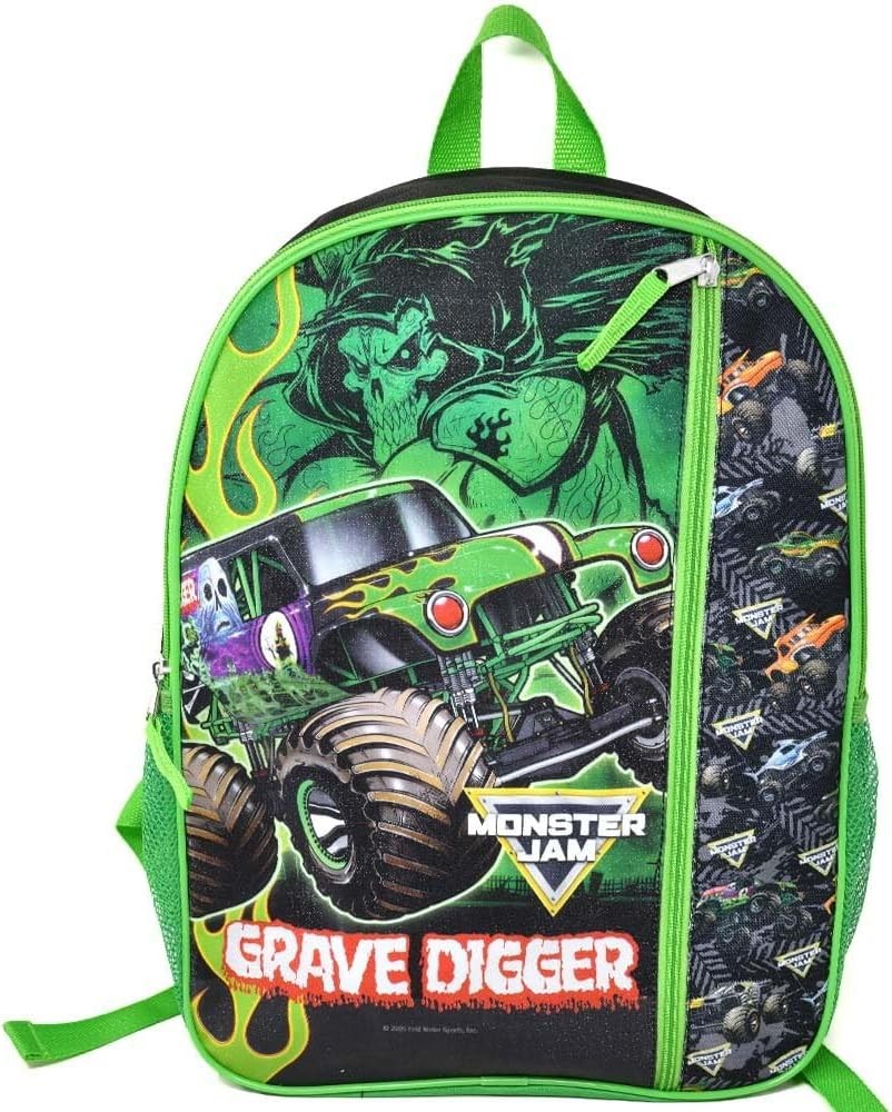 Monster Jam 16″ Backpack Kids School Bag w/ Front Pocket Durable
