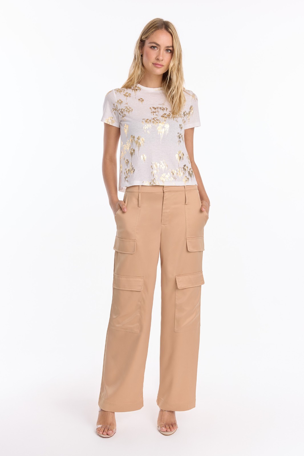 Jardin Foil Tee/Top – White THE NOLI SHOP